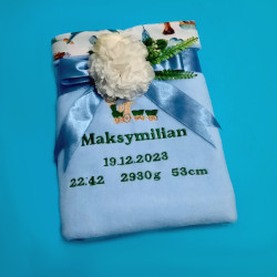 kocyk dla dziecka z metryczką